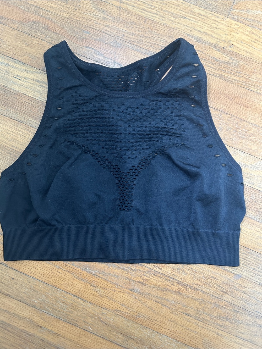 Aerie Black Seamless High Neck Sports Bra